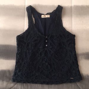 Hollister Co. Navy Blue Lacey Tank